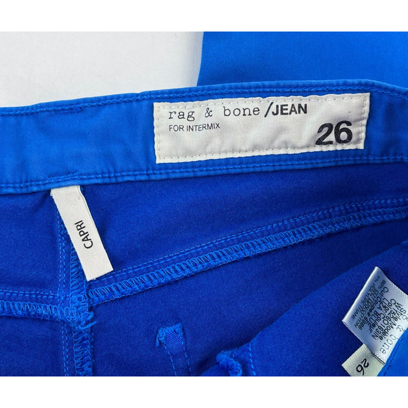 Rag and Bone for Intermix Womens Capri Stretch Skinny Jeans Liza Blue 26 x 26.5 - Picture 7 of 9